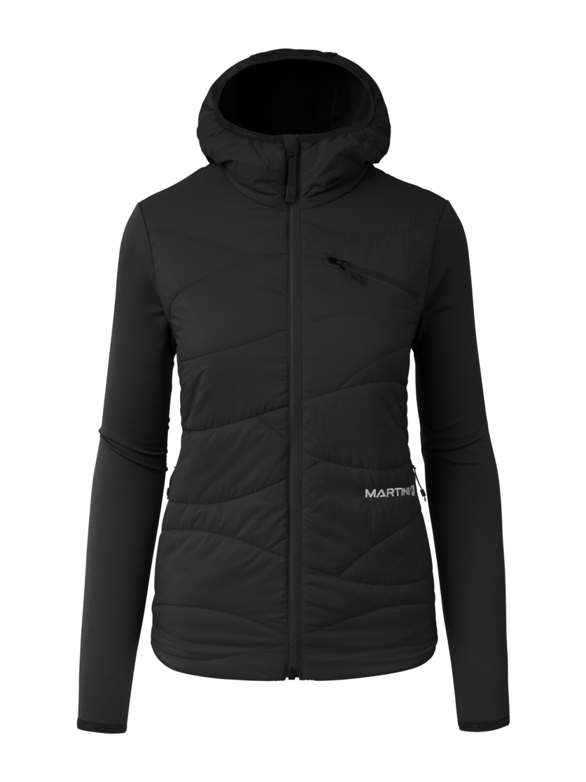 Martini Sportswear - Alpmate IN Hybrid Hooded Jacket W - Hybrid jackets in black - front view - Women