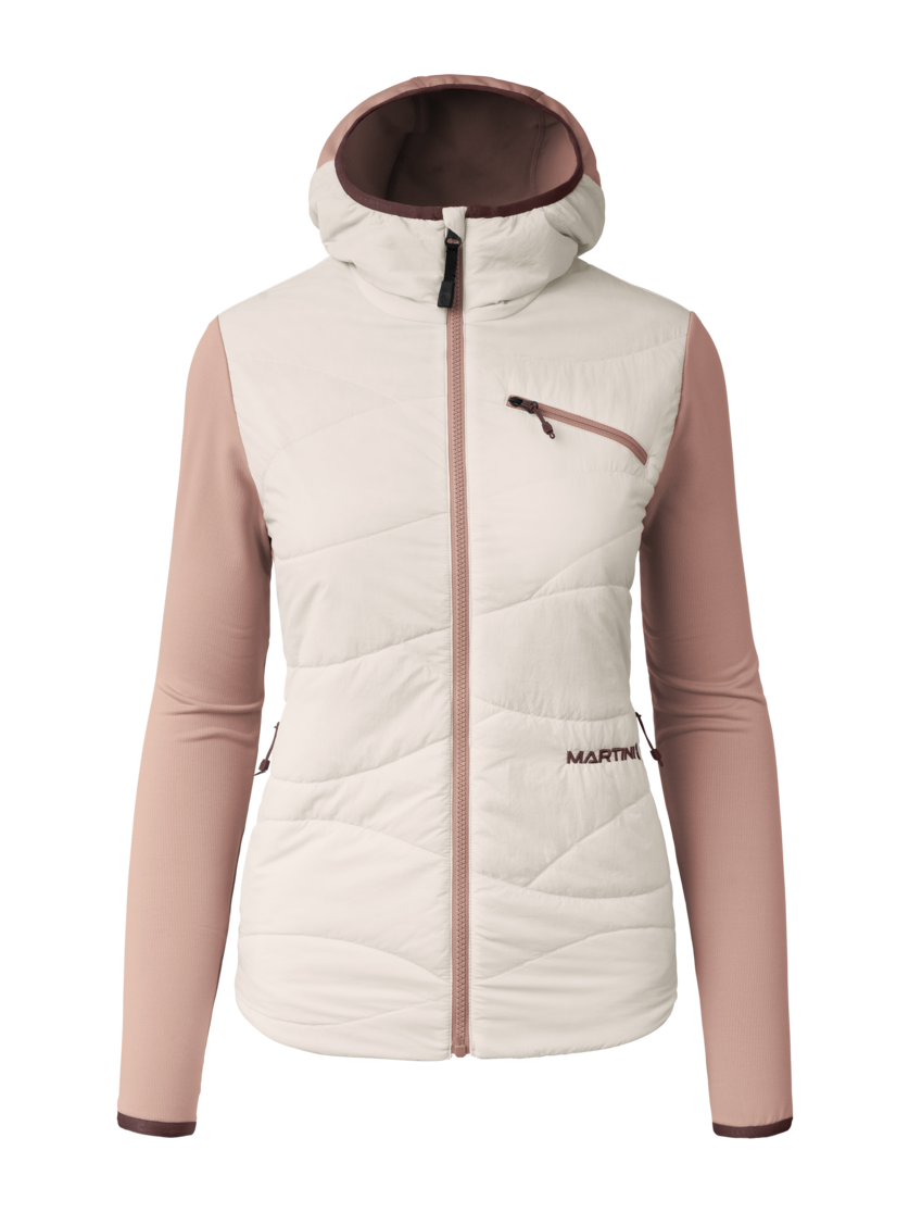 Martini Sportswear - Alpmate IN Hybrid Hooded Jacket W - Giacche ibride in off white-terrafina - vista frontale - Donna