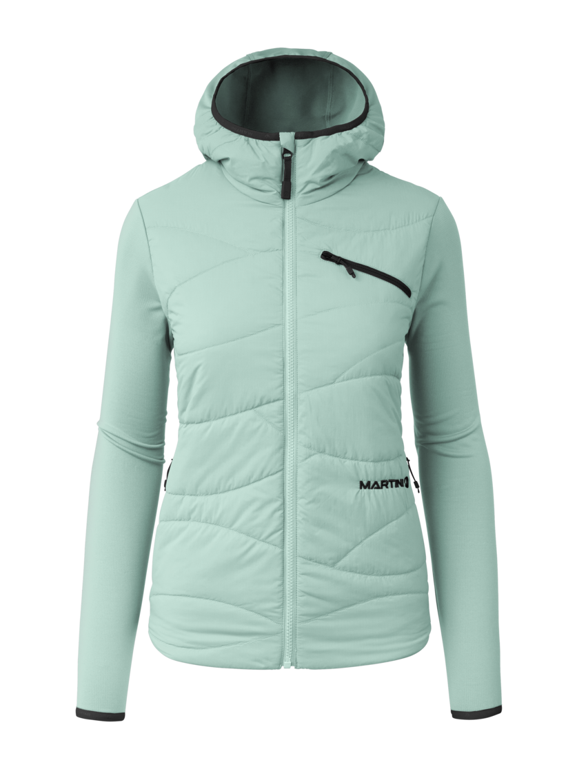 Martini Sportswear - Alpmate IN Hybrid Hooded Jacket W - Hybrid jackets in ibiza blue - front view - Women