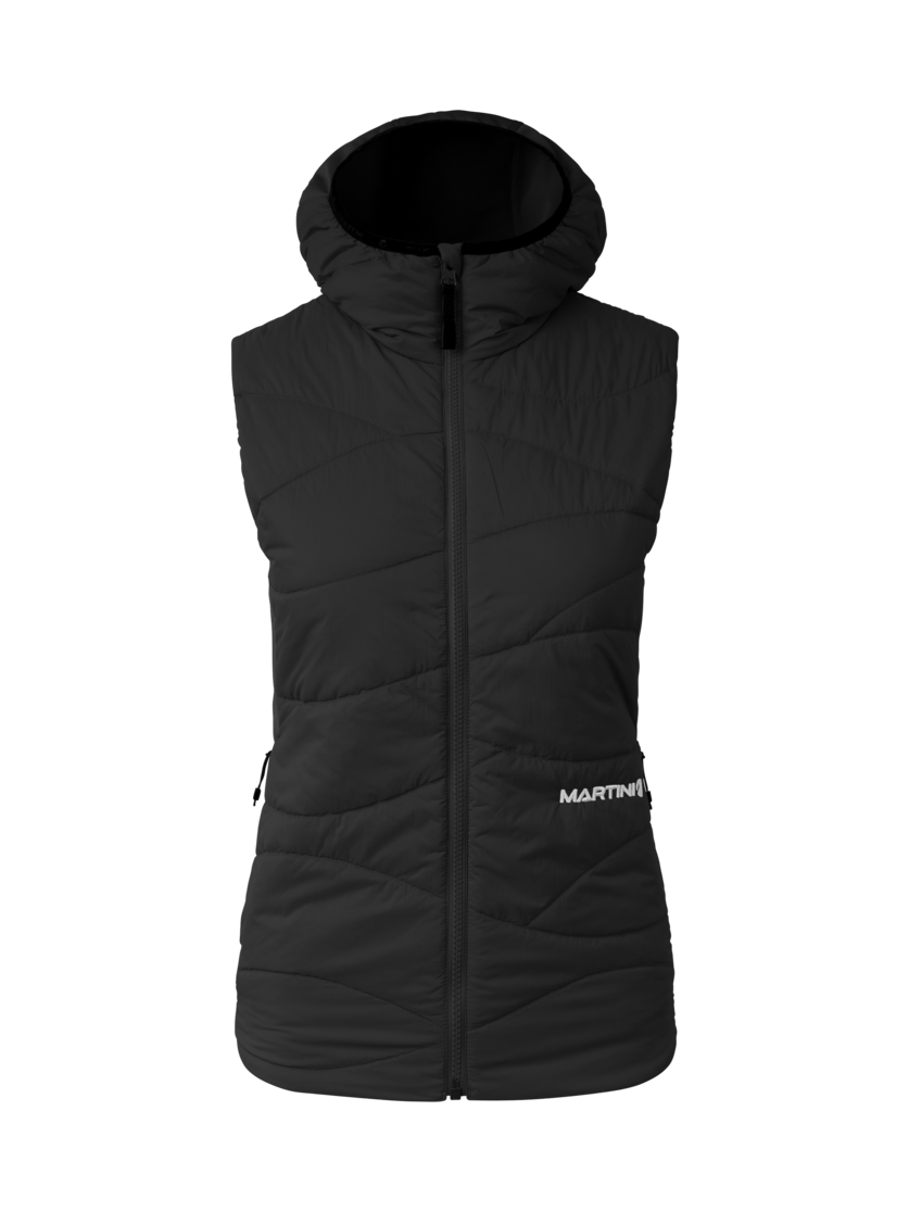 Martini Sportswear - Alpmate IN Hybrid Hooded Vest W - Outdoor vests in black - front view - Women