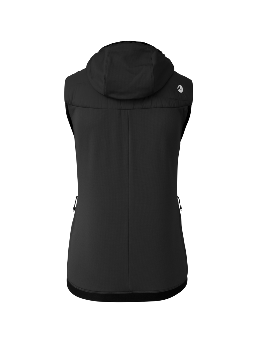 Martini Sportswear - Alpmate IN Hybrid Hooded Vest W - Outdoor vests in black - rear view - Women
