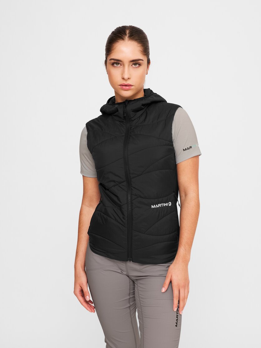 Martini Sportswear - Alpmate IN Hybrid Hooded Vest W - Outdoor vests in black - front view model - Women
