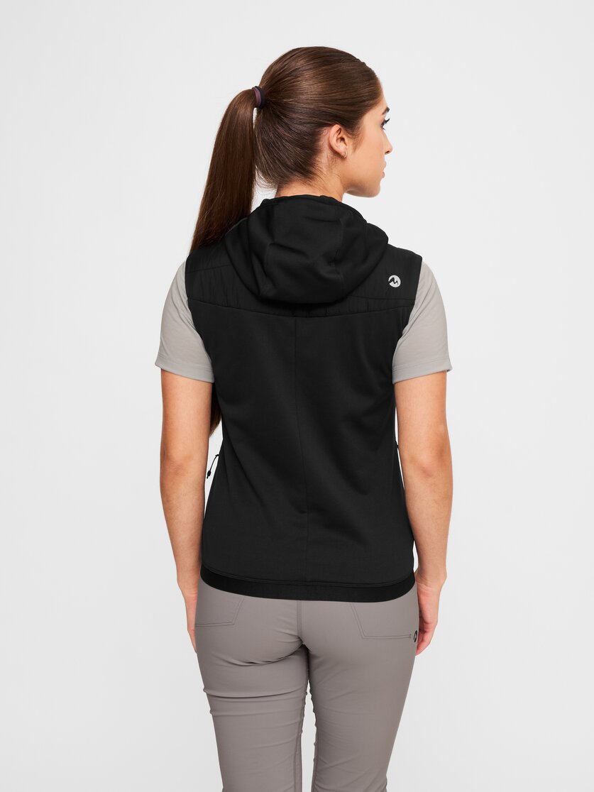Martini Sportswear - Alpmate IN Hybrid Hooded Vest W - Outdoor vests in black - rear view model - Women