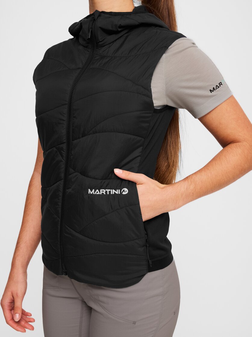 Martini Sportswear - Alpmate IN Hybrid Hooded Vest W - Outdoor vests in black - Detail 3 - Women