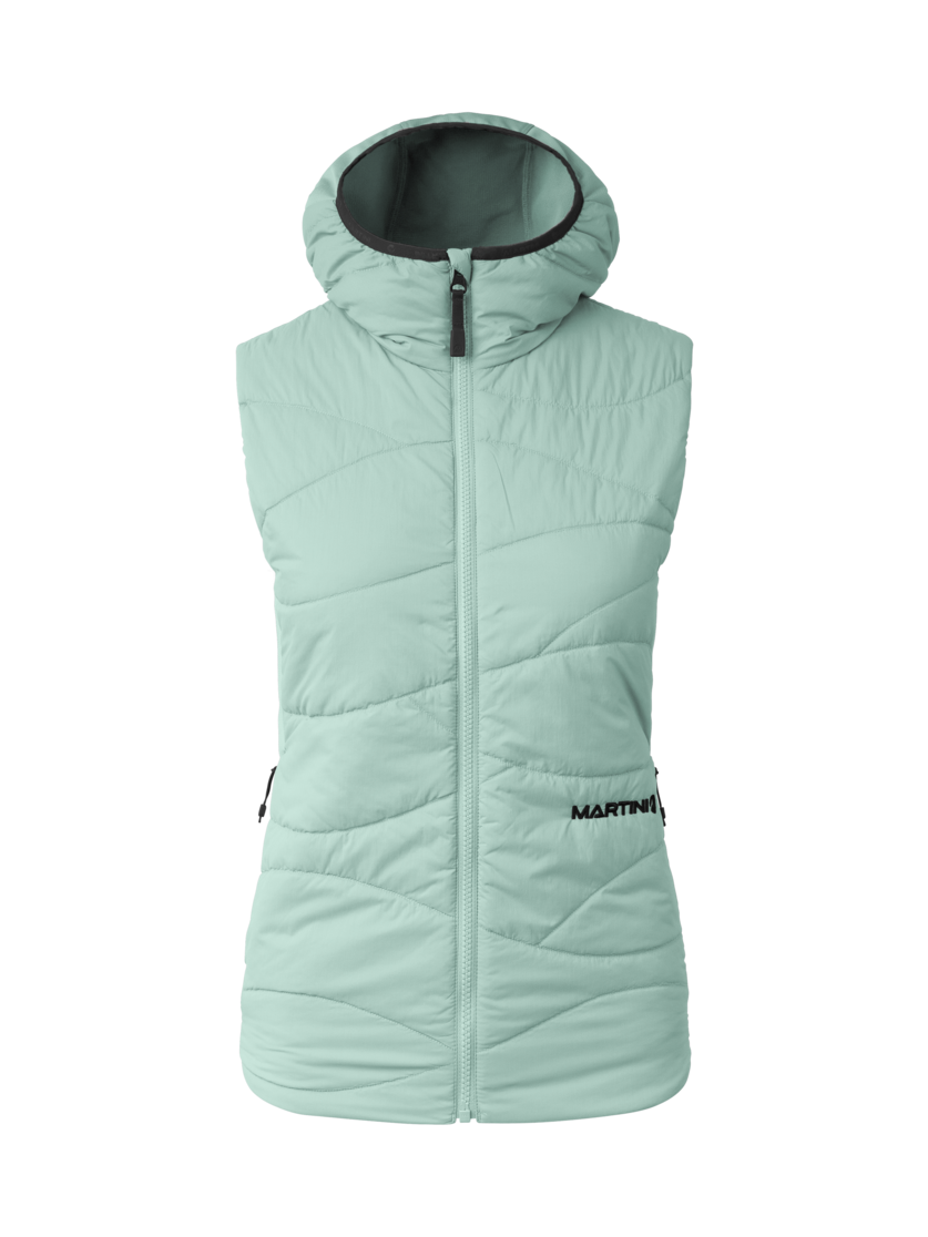 Martini Sportswear - Alpmate IN Hybrid Hooded Vest W - Outdoor vests in ibiza blue - front view - Women