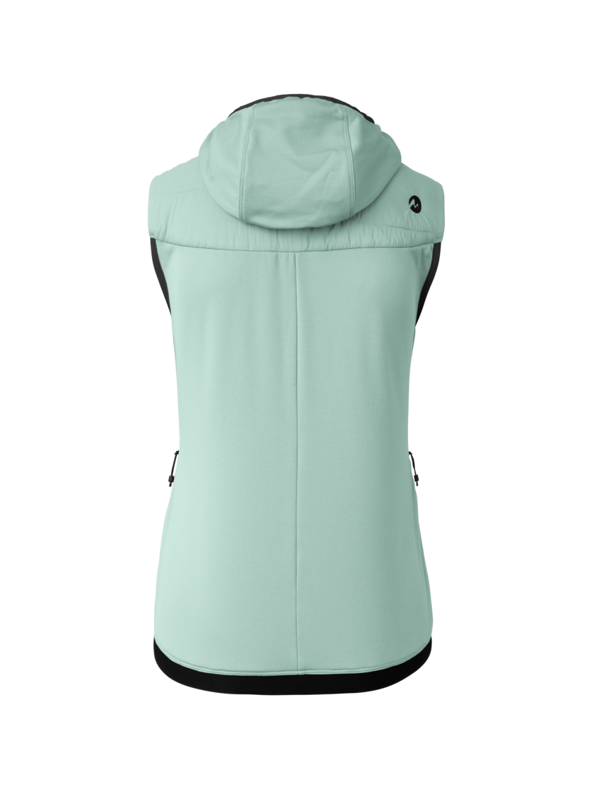 Martini Sportswear - Alpmate IN Hybrid Hooded Vest W - Outdoor vests in ibiza blue - rear view - Women