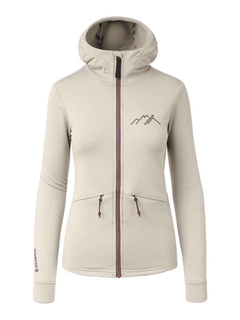 Martini Sportswear - Alpmate ML Hooded Jacket W - Strati intermedi in off white-clay - vista frontale - Donna