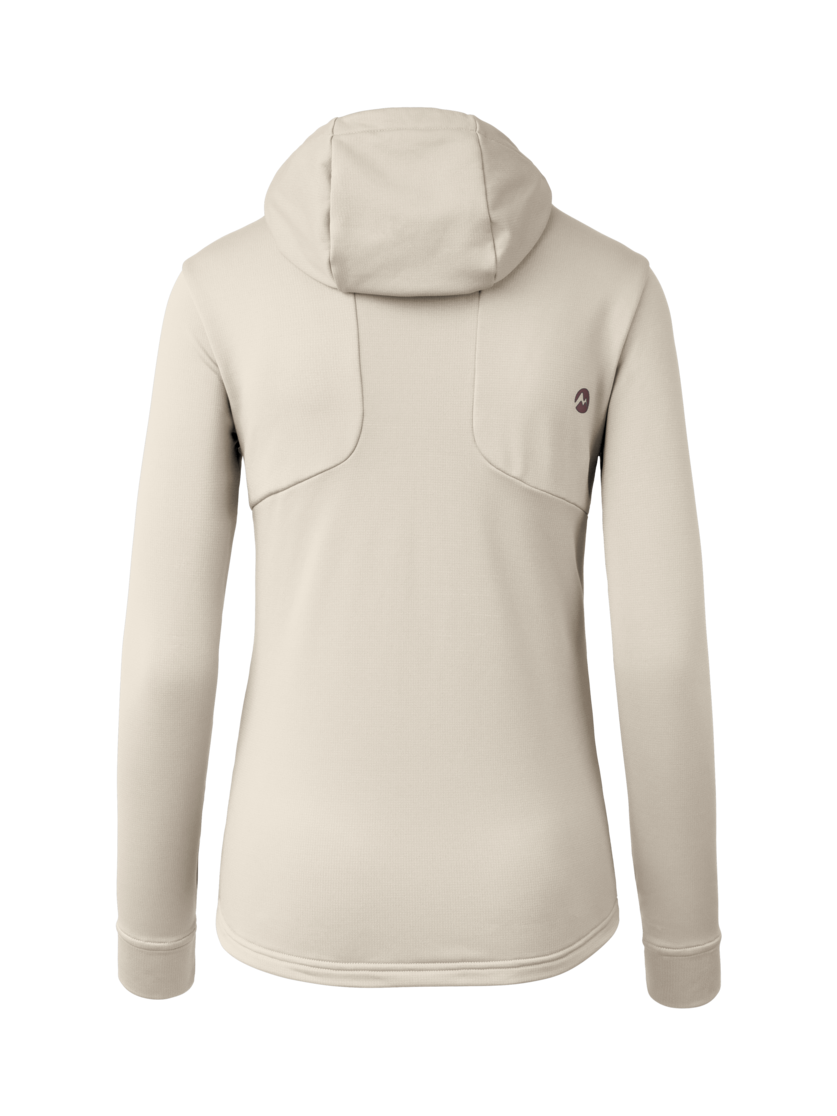 Martini Sportswear - Alpmate ML Hooded Jacket W - Strati intermedi in off white-clay - vista posteriore - Donna