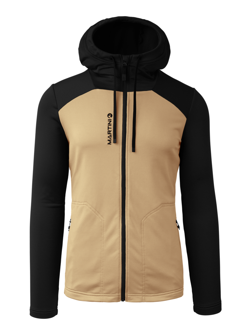 Martini Sportswear - Alpmate ML Hooded Jacket M  - Strati intermedi in sandstone-black - vista frontale - Uomo