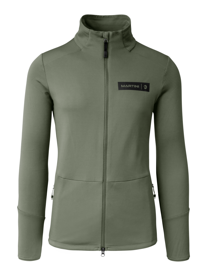 Martini Sportswear - Argon Midlayer Jacket M - Fleece in mosstone - front view - Men