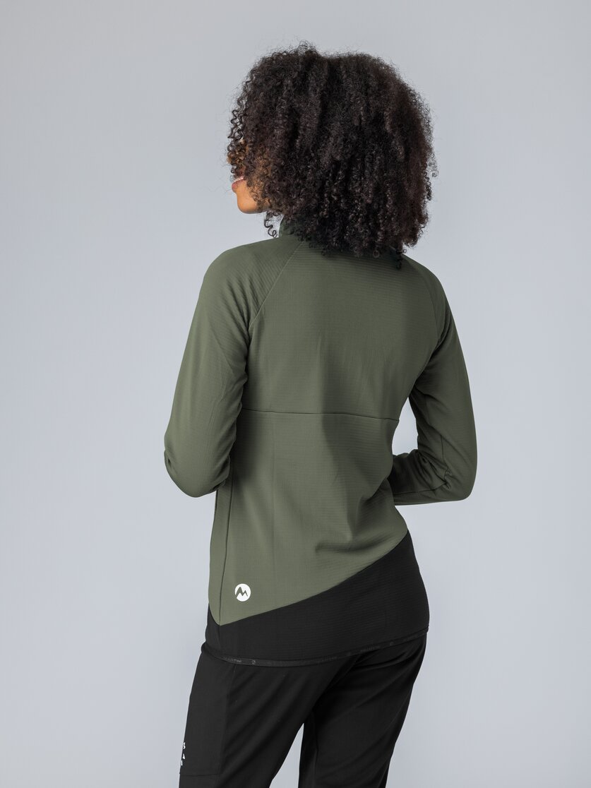 Martini Sportswear - Argon Midlayer Jacket W - Pile in mosstone-black - vista laterale modello - Donna