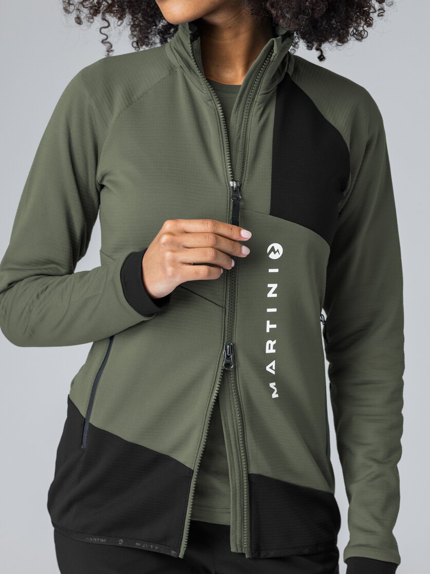 Martini Sportswear - Argon Midlayer Jacket W - Pile in mosstone-black - Dettaglio 2 - Donna