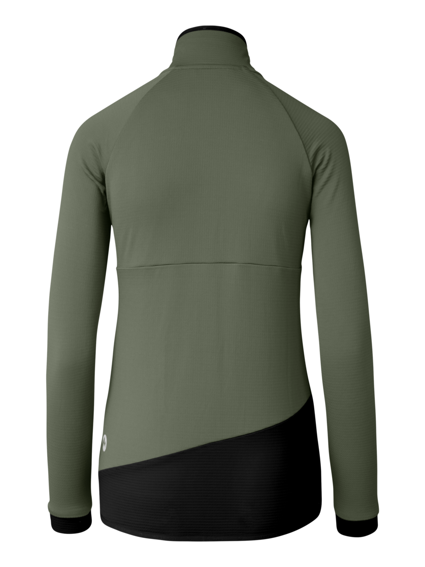 Martini Sportswear - Argon Midlayer Jacket W - Pile in mosstone-black - vista posteriore - Donna