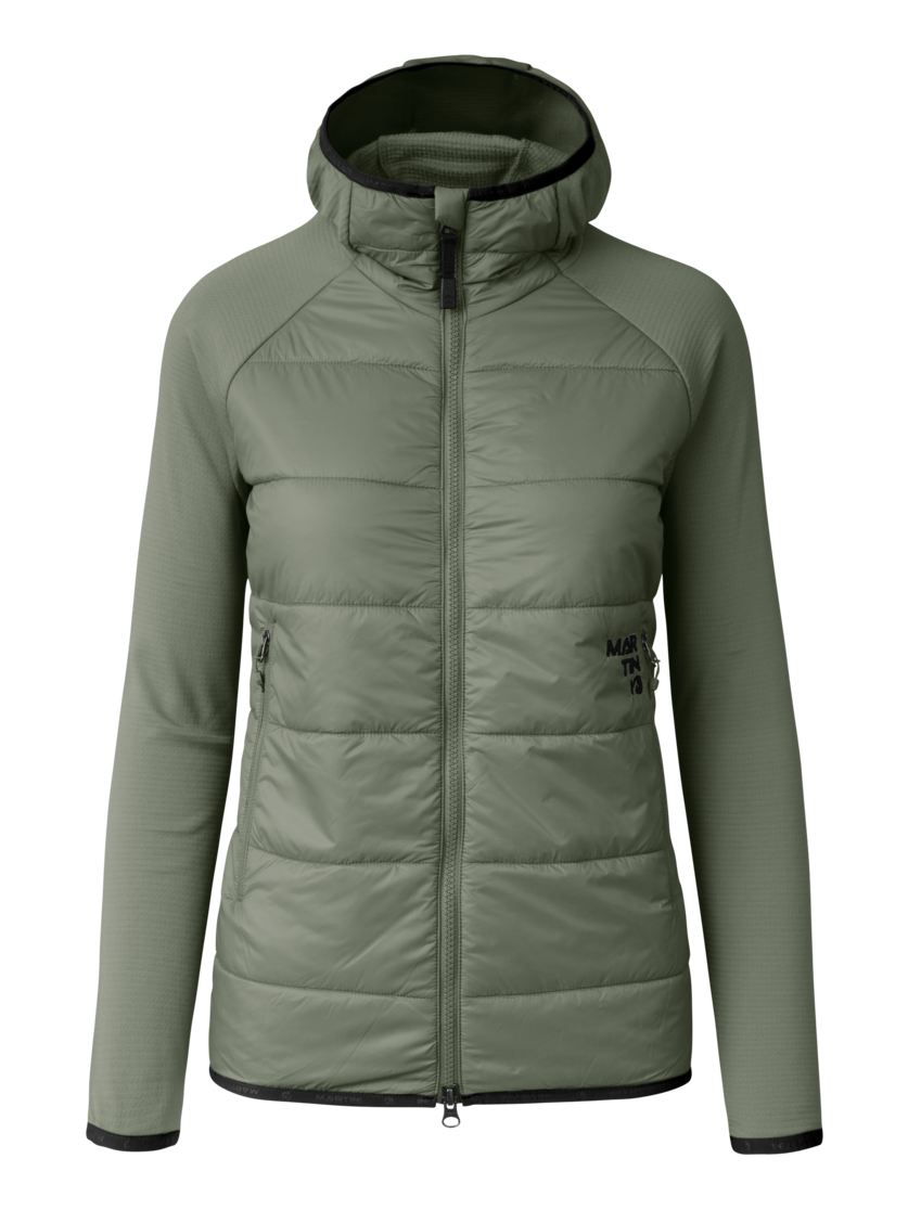 Martini Sportswear - Firstline Hybrid Jacket Primaloft® W - Hybrid jackets in mosstone-black - front view - Women