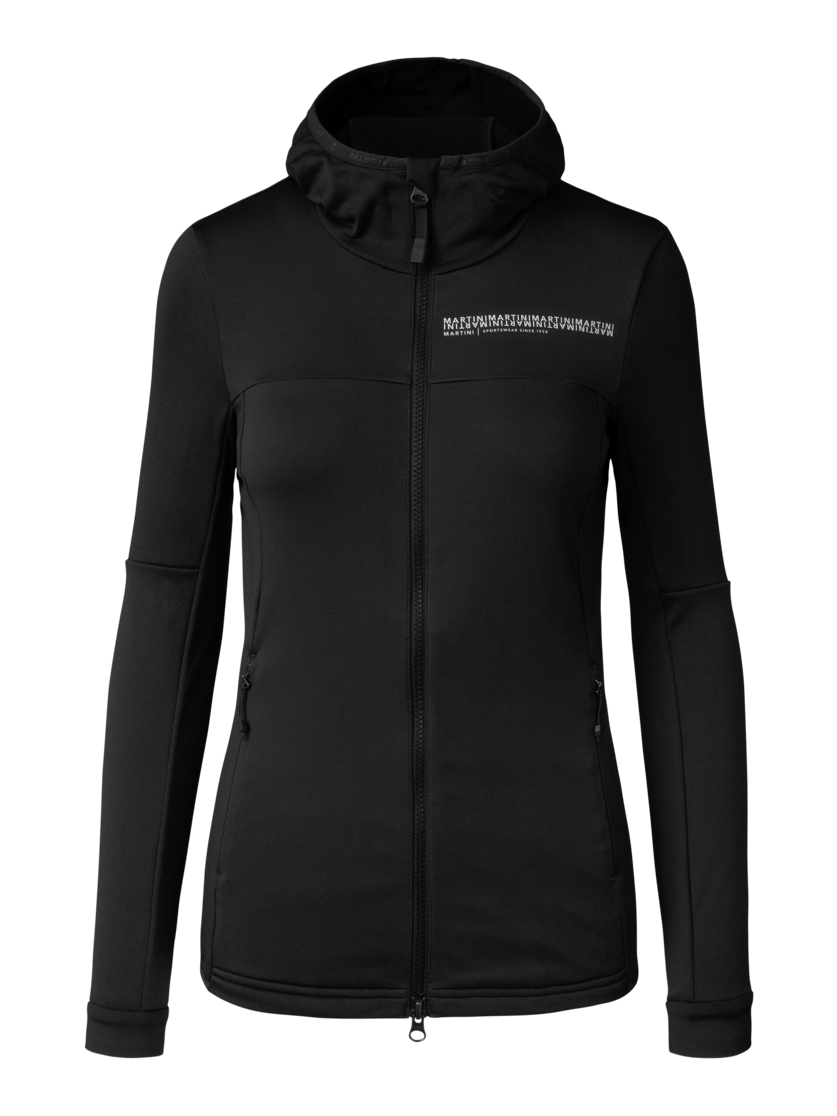 Martini Sportswear - Recharge Midlayer Jacket W - Fleece in black - front view - Women