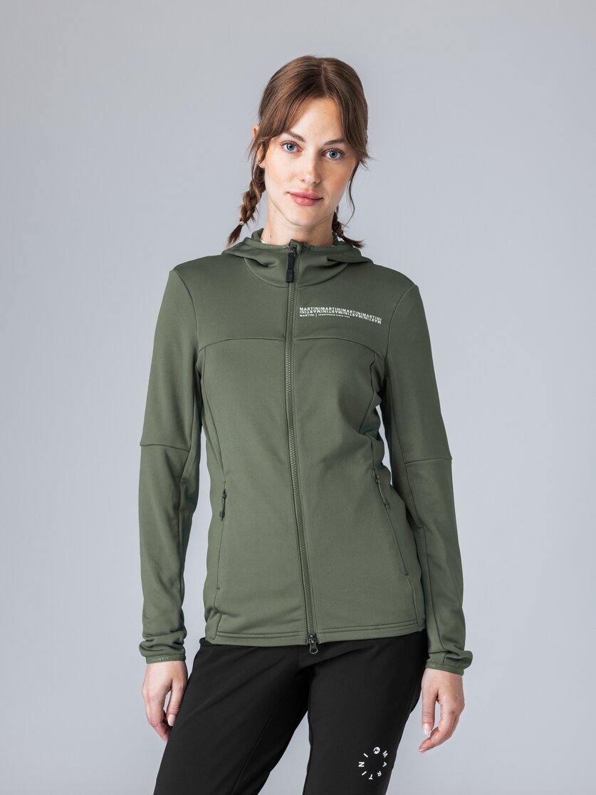 Martini Sportswear - Recharge Midlayer Jacket W - Fleece in mosstone - front view model - Women