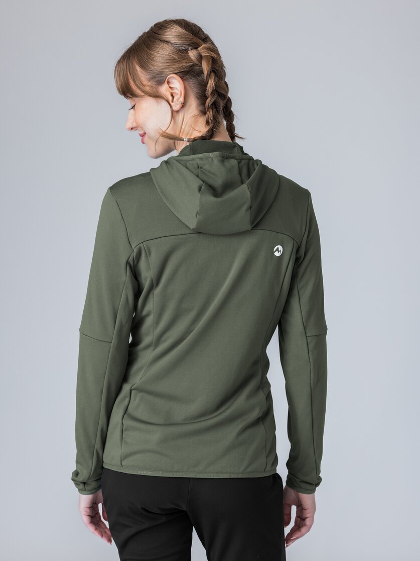 Martini Sportswear - Recharge Midlayer Jacket W - Fleece in mosstone - rear view model - Women
