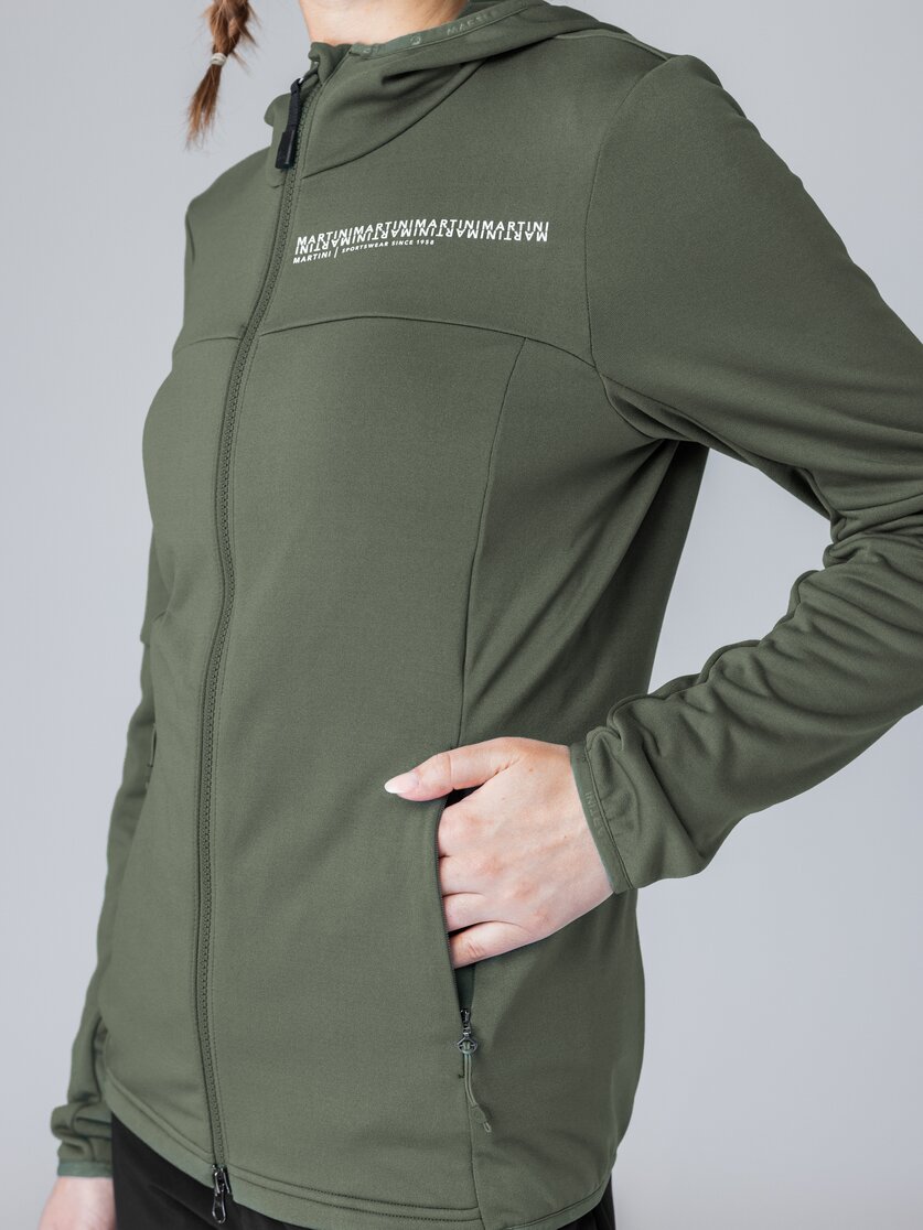 Martini Sportswear - Recharge Midlayer Jacket W - Fleece in mosstone - Detail 2 - Women
