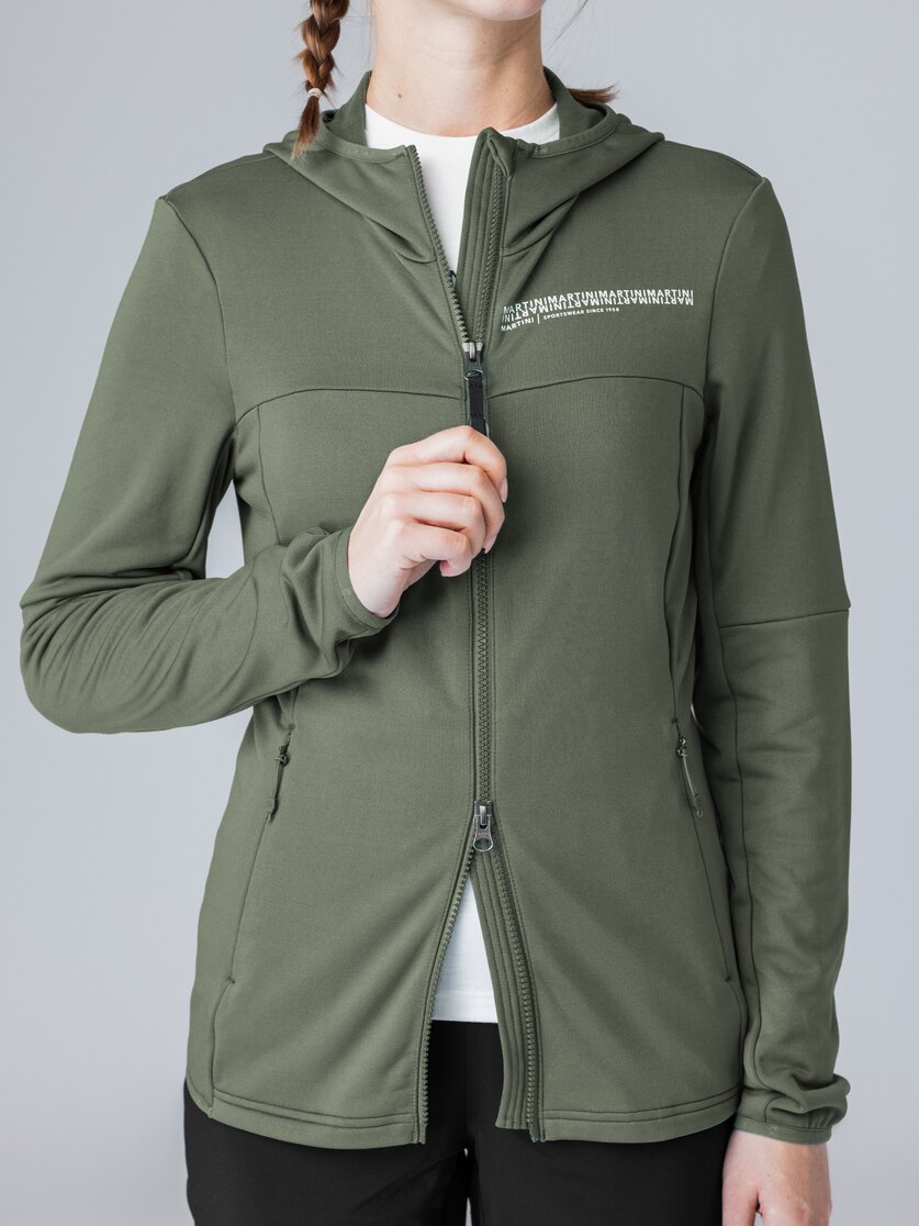 Martini Sportswear - Recharge Midlayer Jacket W - Fleece in mosstone - Detail 3 - Women