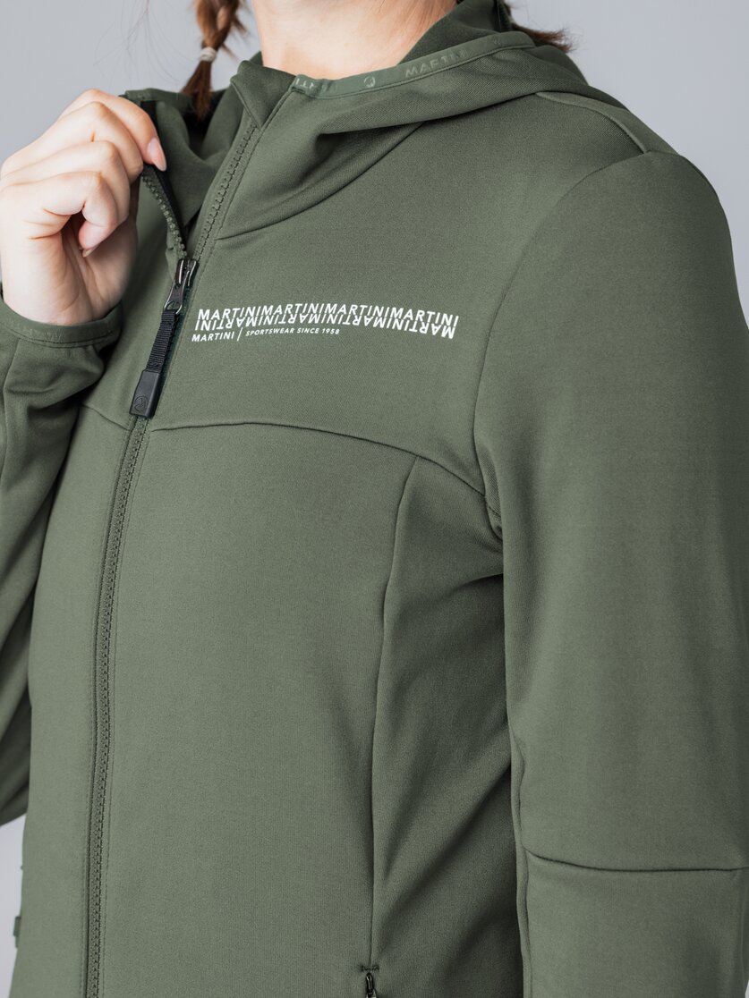 Martini Sportswear - Recharge Midlayer Jacket W - Fleece in mosstone - Detail 6 - Women