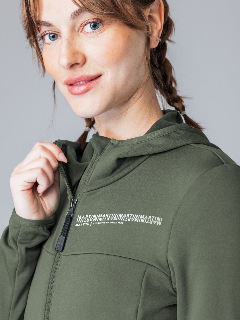 Martini Sportswear - Recharge Midlayer Jacket W - Fleece in mosstone - Detail 7 - Women