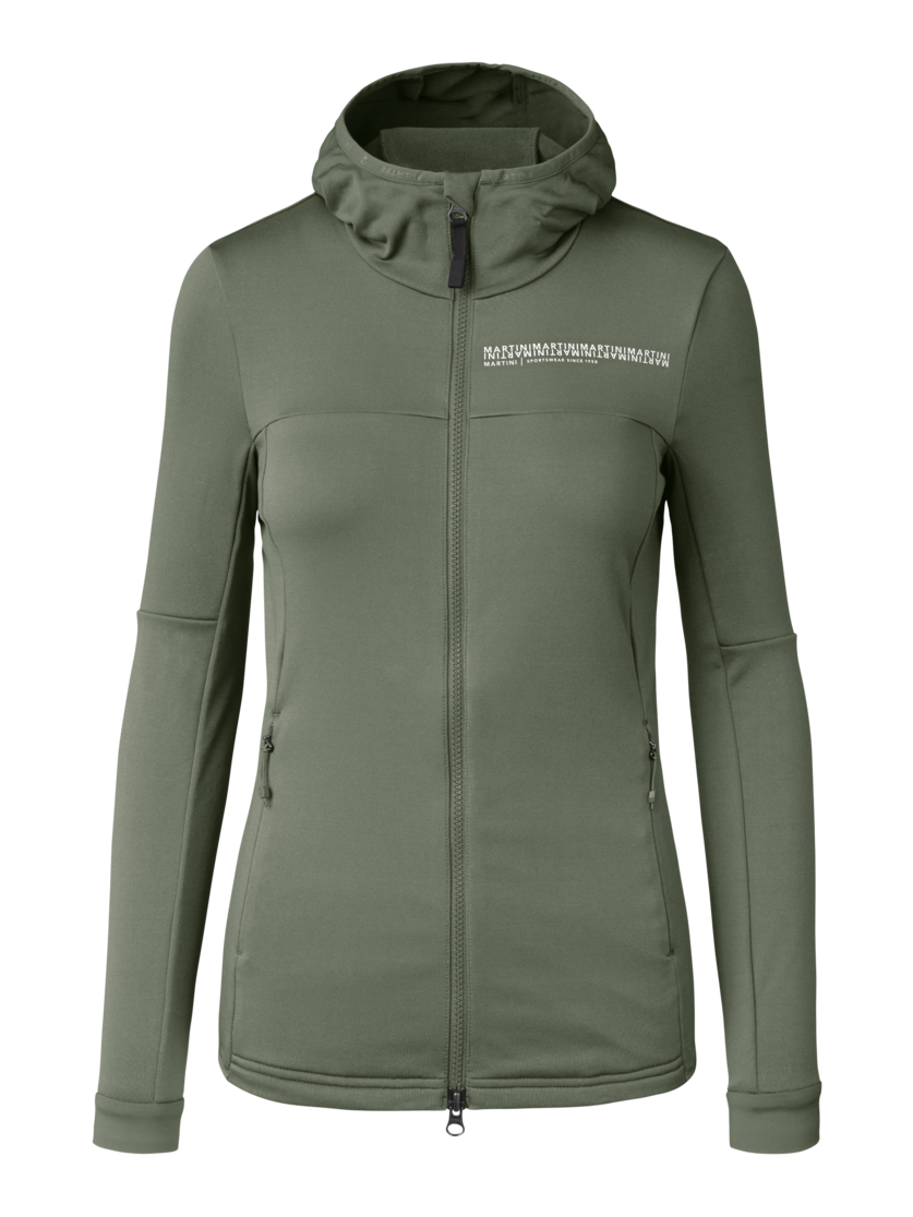 Martini Sportswear - Recharge Midlayer Jacket W - Fleece in mosstone - front view - Women