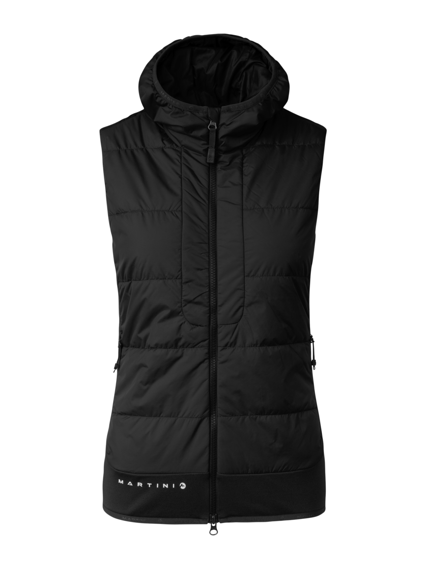 Martini Sportswear - Horizon Hybrid Vest Primaloft® W - Outdoor vests in black - front view - Women