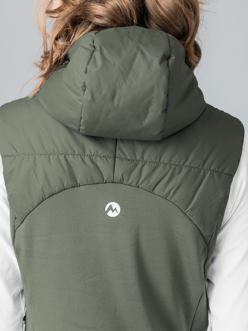 Martini Sportswear - Horizon Hybrid Vest Primaloft® W - Outdoor vests in mosstone - Detail 1 - Women