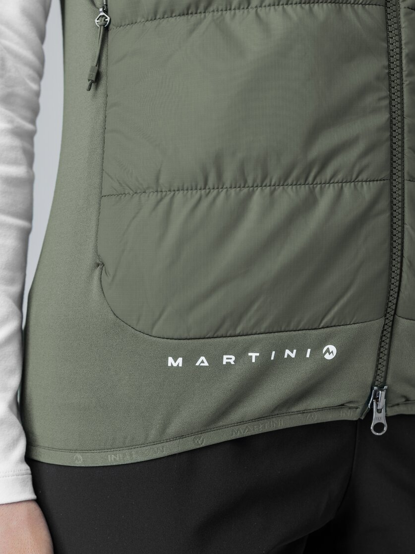 Martini Sportswear - Horizon Hybrid Vest Primaloft® W - Outdoor vests in mosstone - Detail 3 - Women