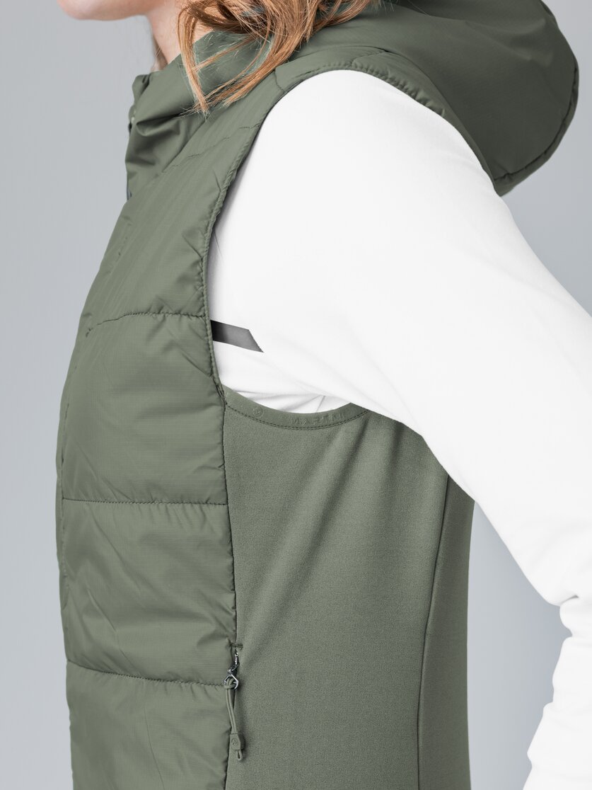 Martini Sportswear - Horizon Hybrid Vest Primaloft® W - Outdoor vests in mosstone - Detail 6 - Women