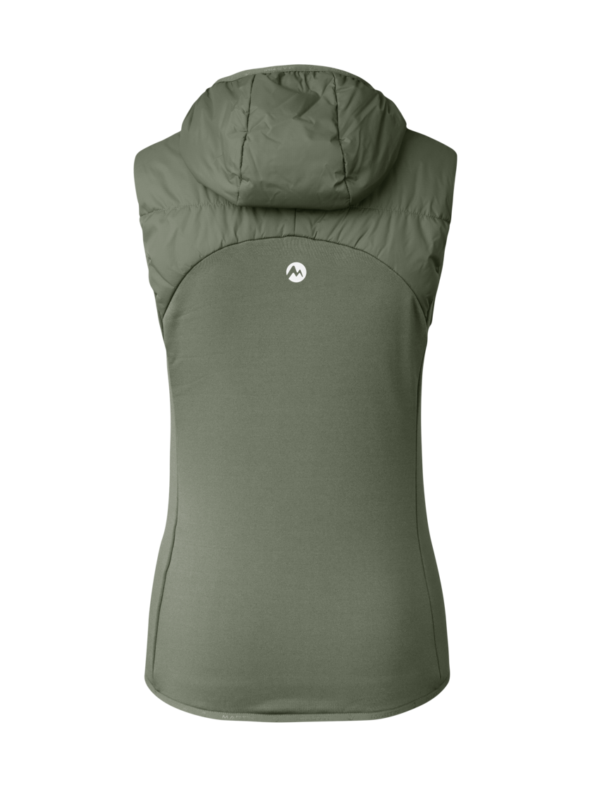 Martini Sportswear - Horizon Hybrid Vest Primaloft® W - Outdoor vests in mosstone - rear view - Women