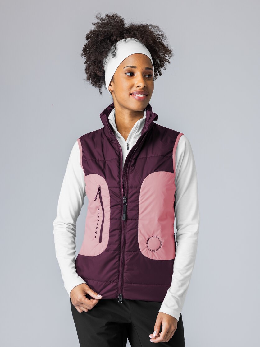 Martini Sportswear - Argon Hybrid Vest G-LOFT® W - Gilet in mosstone-black - vista laterale modello - Donna
