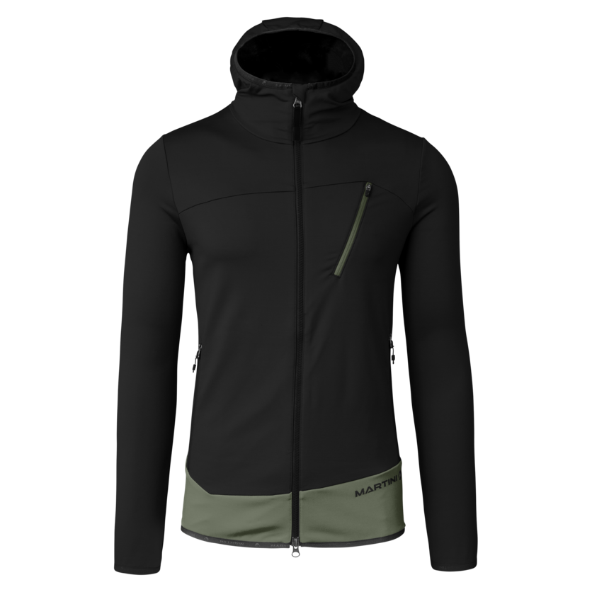 Martini Sportswear - Firstline Midlayer Jacket M - Strati intermedi in black-mosstone - vista frontale - Uomo