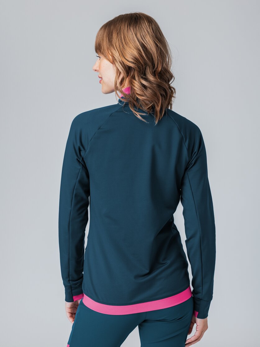 Martini Sportswear - Firstline Midlayer Jacket W - Midlayers in poseidon-rosebud - rear view model - Women