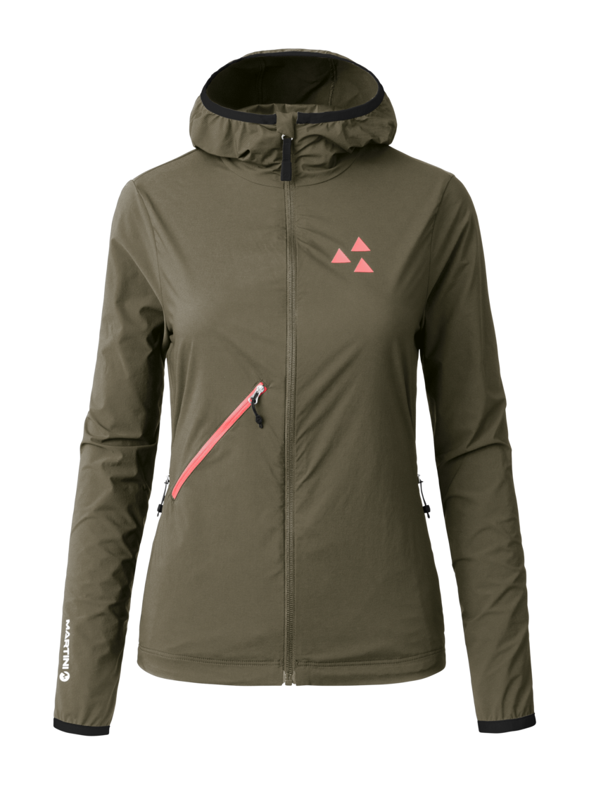 Martini Sportswear - Trektech Hybrid Windbreaker Jacket W - Hybridjacken in moss-punch - Vorderansicht - Damen