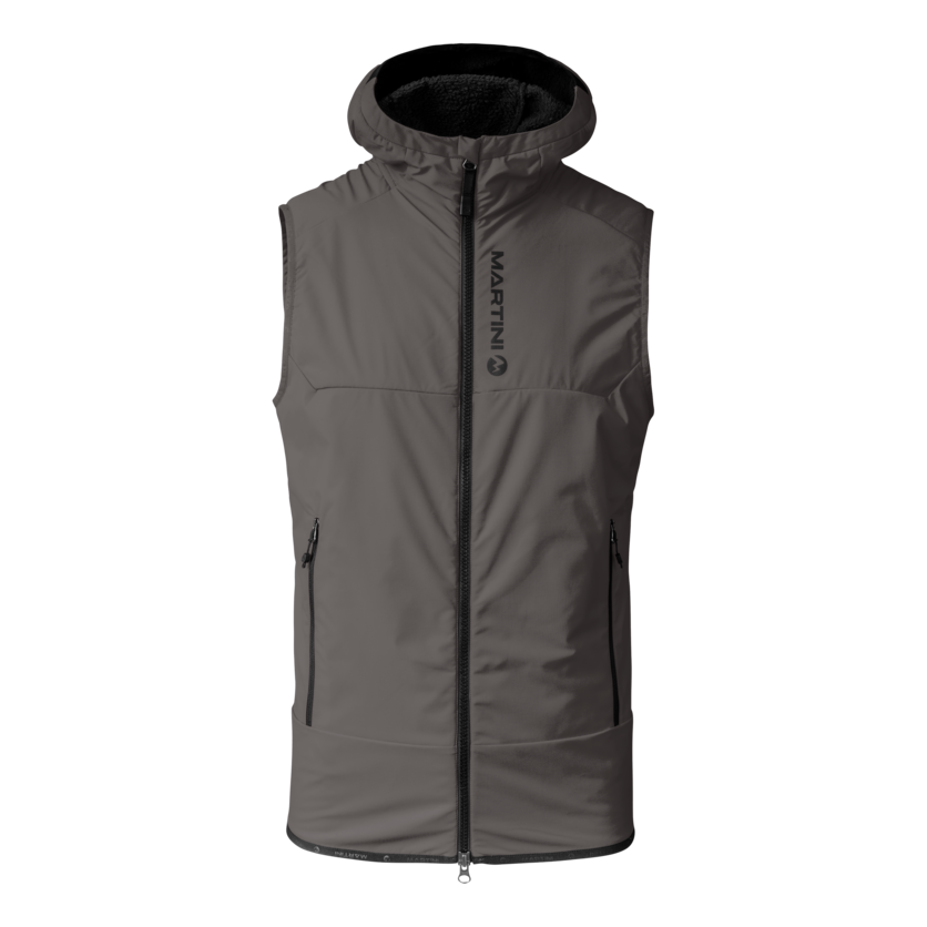 Martini Sportswear - Wildtrack Vest Primaloft® Active M - Outdoor vests in steel - front view - Men