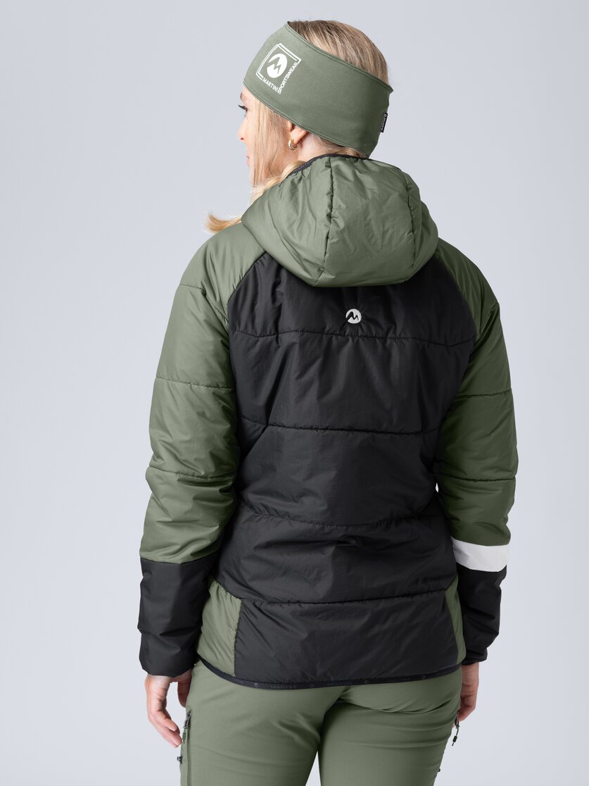 Martini Sportswear - Horizon Padded Jacket G-LOFT® W - Giacche Primaloft e Gloft in mosstone-black - vista laterale modello - Donna