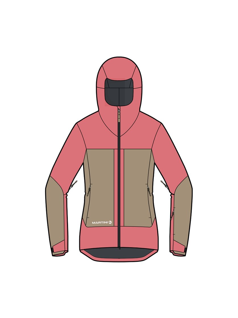 Martini Sportswear - Argon 2L Jacket W - Giacche Hardshell in rosy glow-desert - vista frontale - Donna