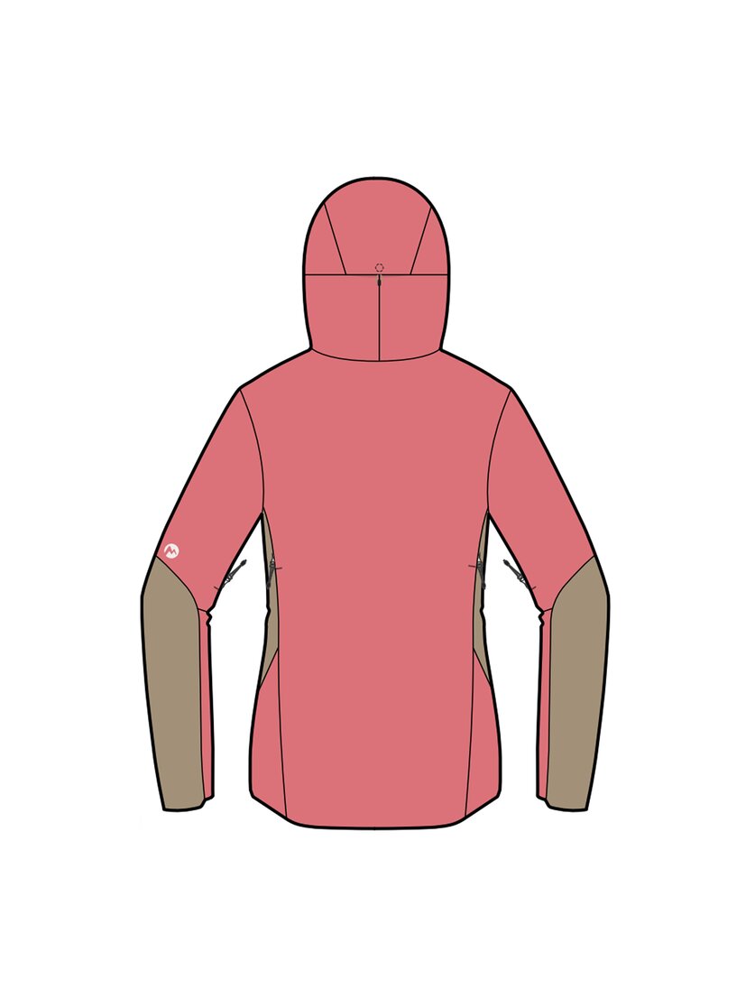 Martini Sportswear - Argon 2L Jacket W - Giacche Hardshell in rosy glow-desert - vista posteriore - Donna