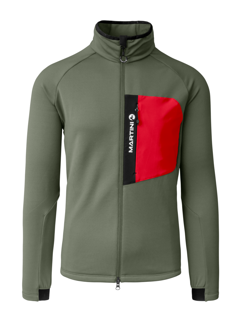 Martini Sportswear - Horizon Midlayer Jacket M - Fleece in mosstone-mars - front view - Men