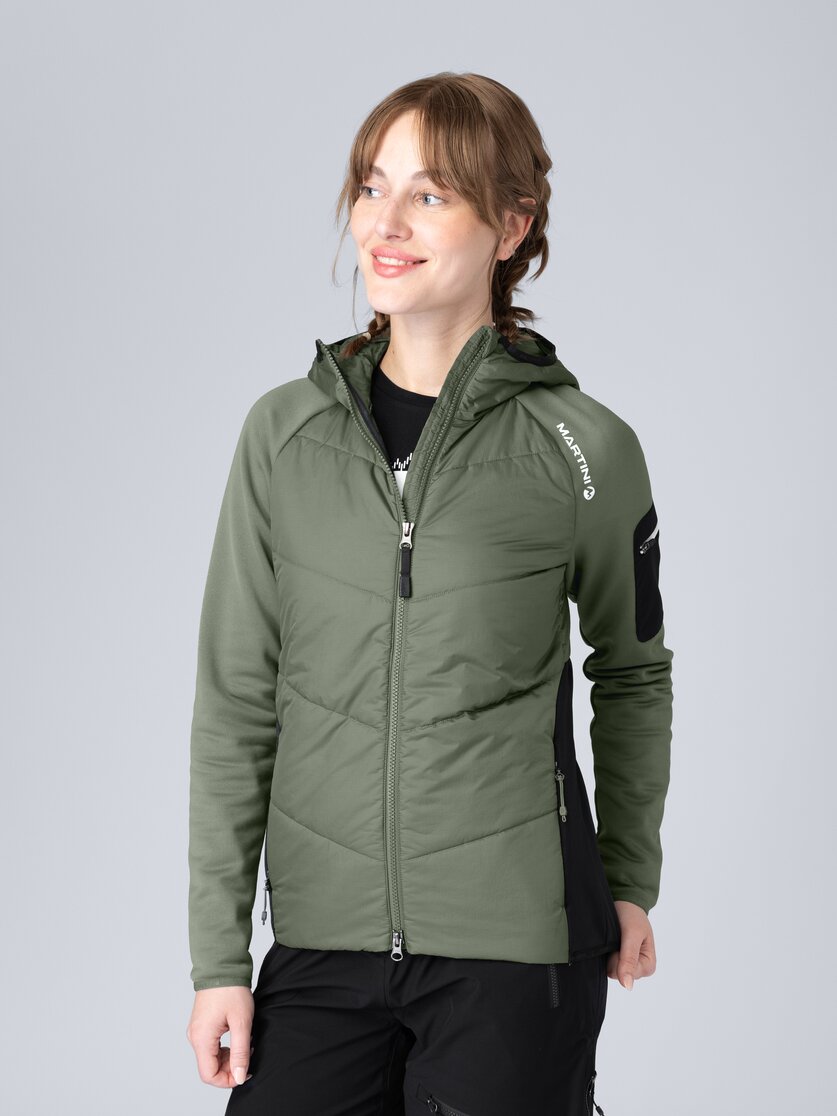 Martini Sportswear - Horizon Hybrid Jacket G-LOFT® W - Giacche ibride in mosstone-black - vista frontale modello - Donna