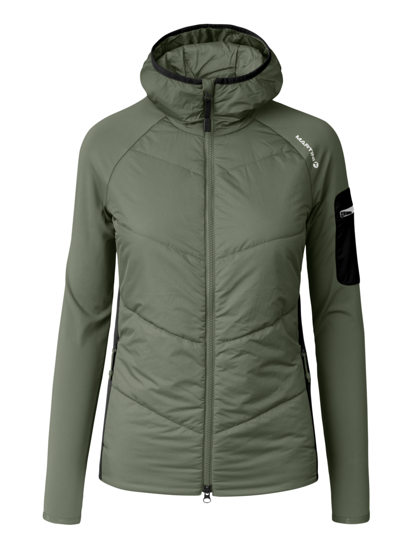 Martini Sportswear - Horizon Hybrid Jacket G-LOFT® W - Giacche ibride in mosstone-black - vista frontale - Donna
