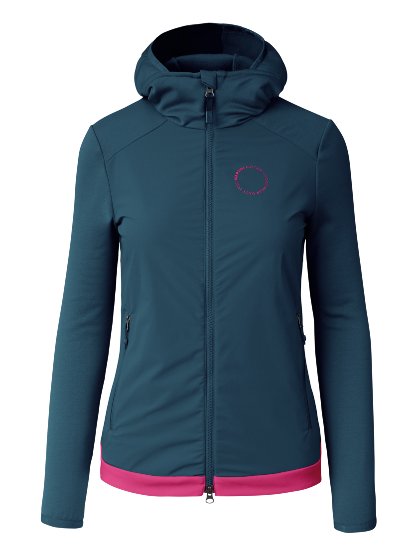 Martini Sportswear - Argon Hybrid Windbreaker Jacket W - Giacche ibride in poseidon-rosebud - vista frontale - Donna