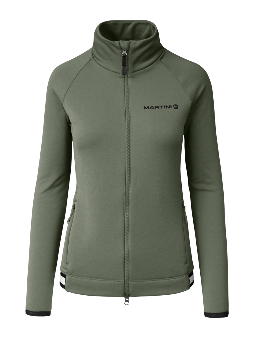 Martini Sportswear - Horizon Midlayer Jacket W - Fleece in mosstone - front view - Women