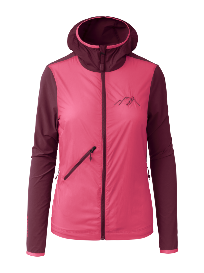 Martini Sportswear - Alpmate WB Hybrid Hooded Jacket W - Giacche ibride in fuchsia-plume - vista frontale - Donna