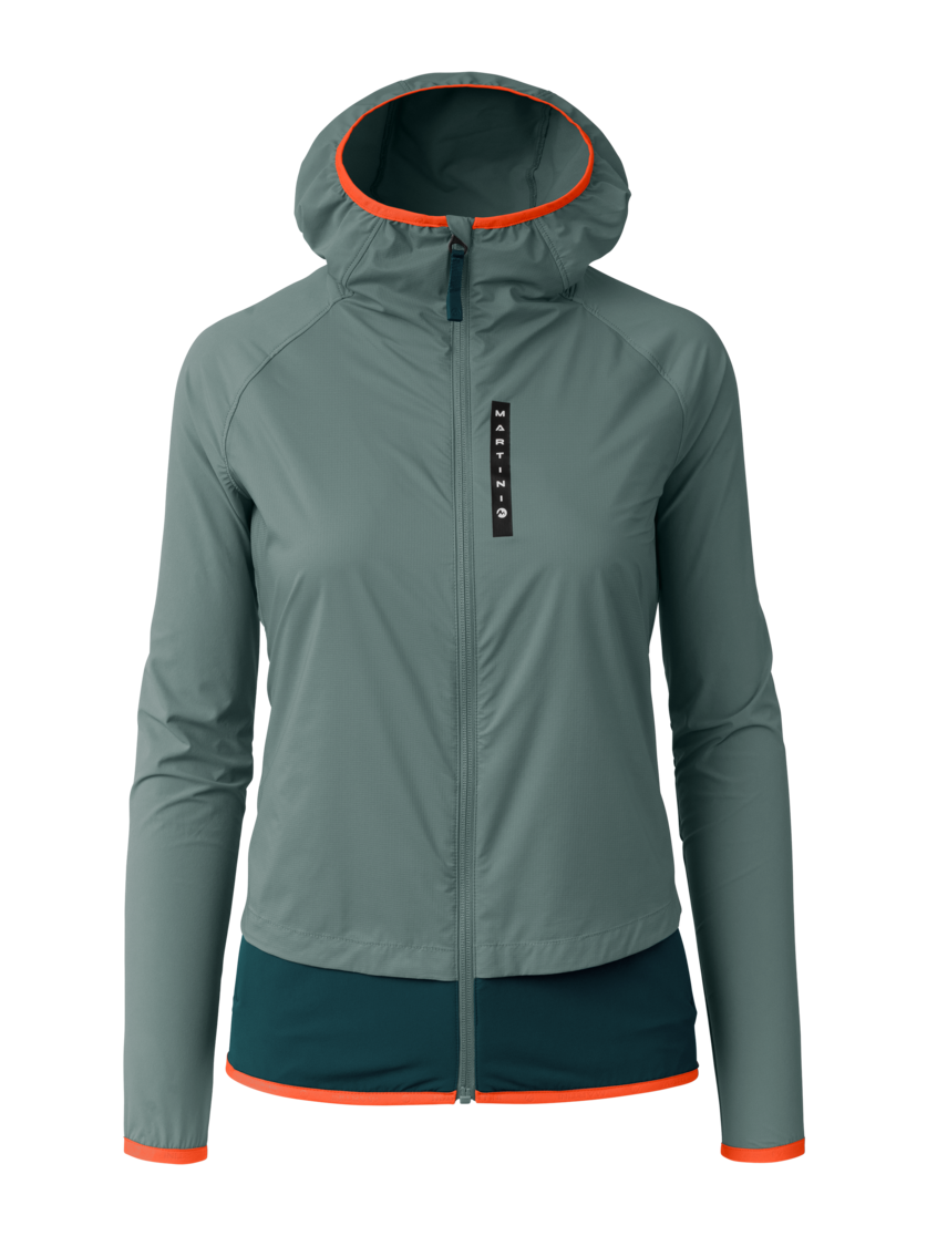 Martini Sportswear - Hillclimb WB Hybrid Hooded Jacket W - Hybrid jackets in misty blue-seaport - front view - Women