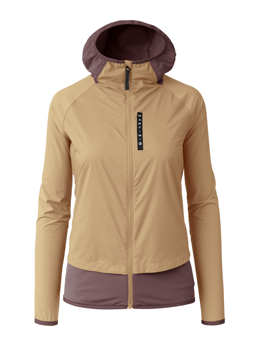 Martini Sportswear - Hillclimb WB Hybrid Hooded Jacket W - Giacche ibride in sandstone-clay - vista frontale - Donna