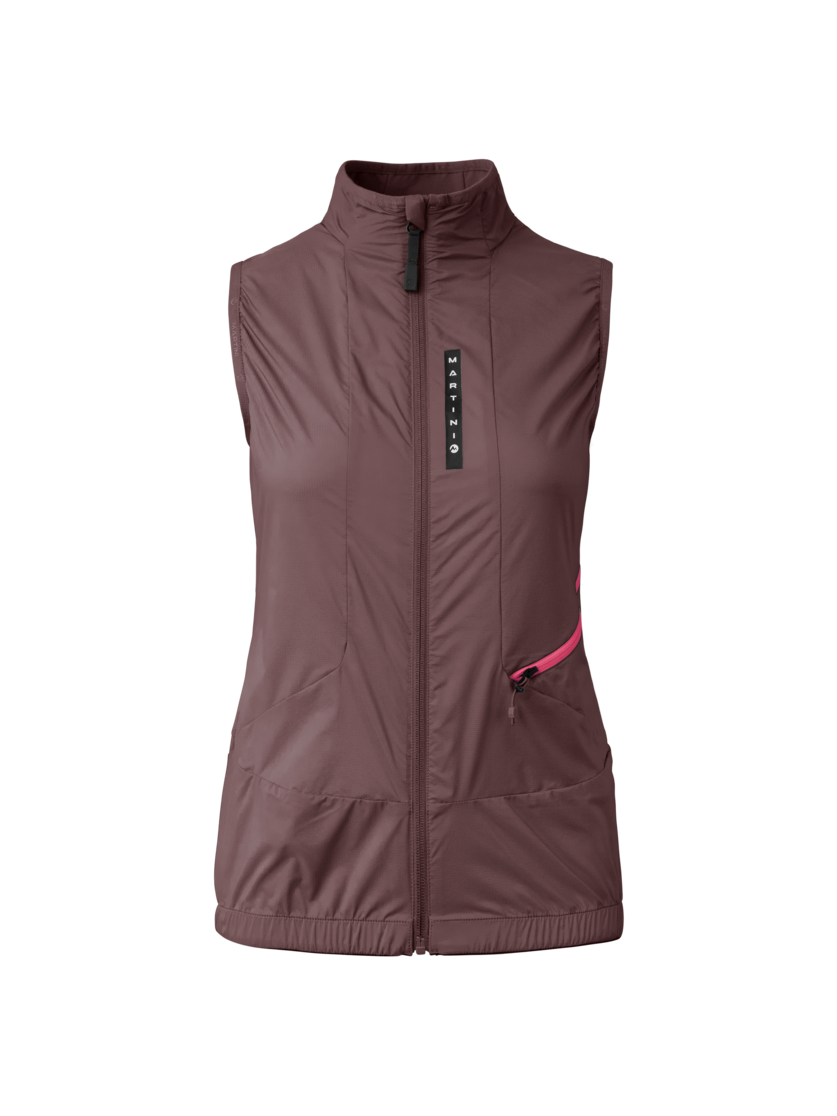 Martini Sportswear - Hillclimb WB Hybrid Vest W - Outdoor vests in clay-fuchsia - front view - Women