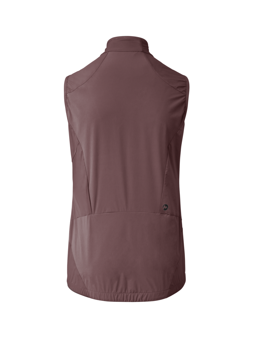 Martini Sportswear - Hillclimb WB Hybrid Vest W - Outdoor vests in clay-fuchsia - rear view - Women