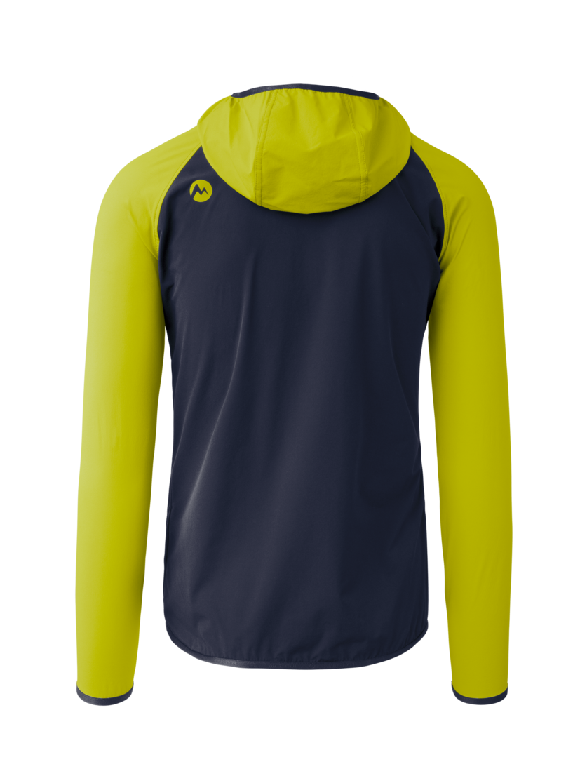 Martini Sportswear - Hillclimb WB Hybrid Hooded Jacket M - Giacche ibride in true navy-limeskin - vista posteriore - Uomo